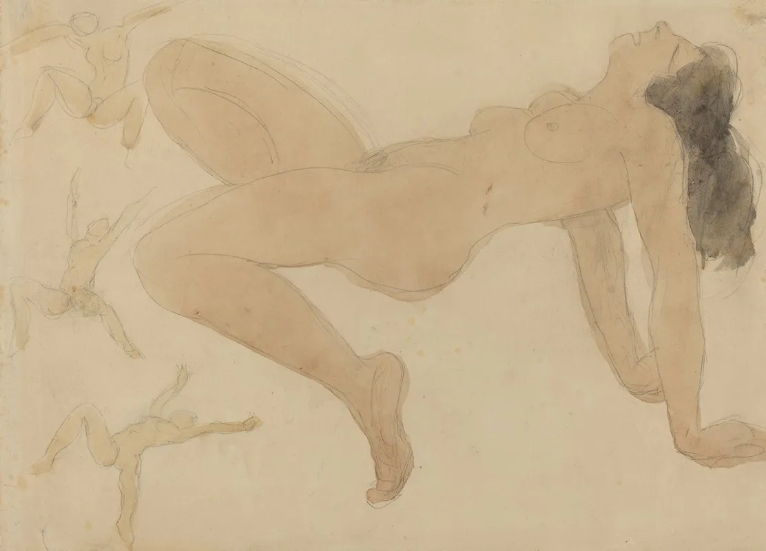 Studies Of Nude Dancers by Odilon Roche - Canvas Print