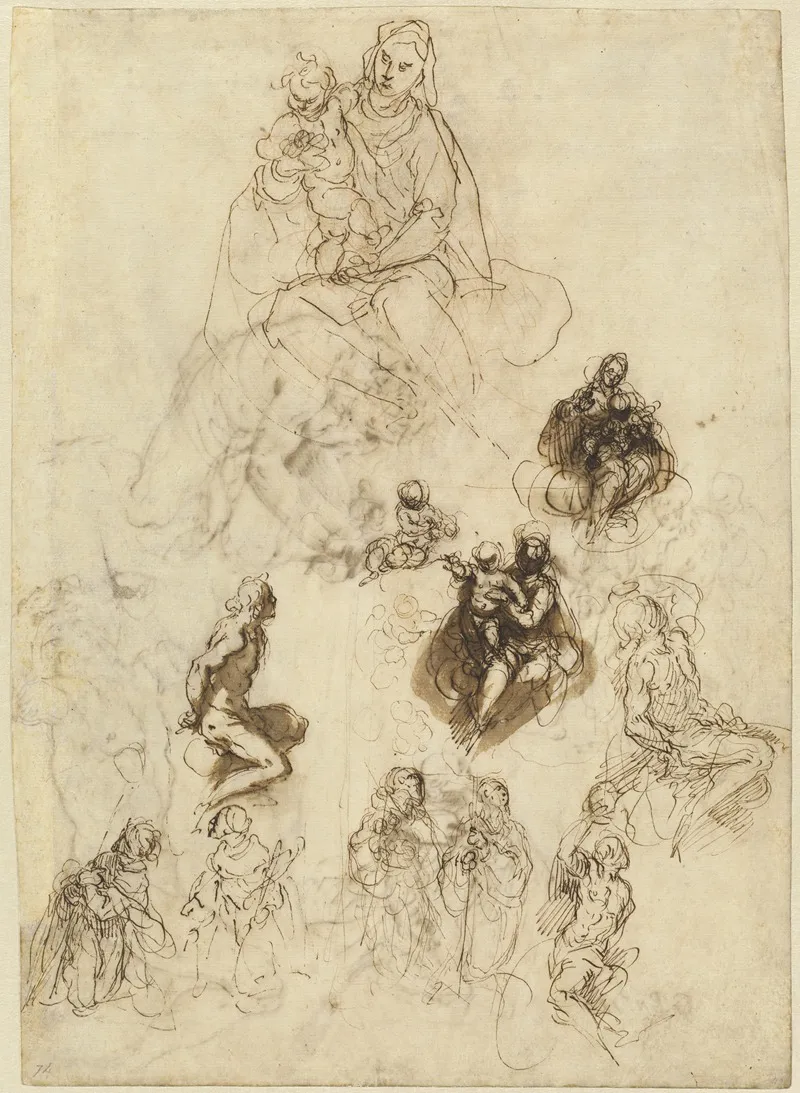 Studies Of The Virgin And Child With Saints