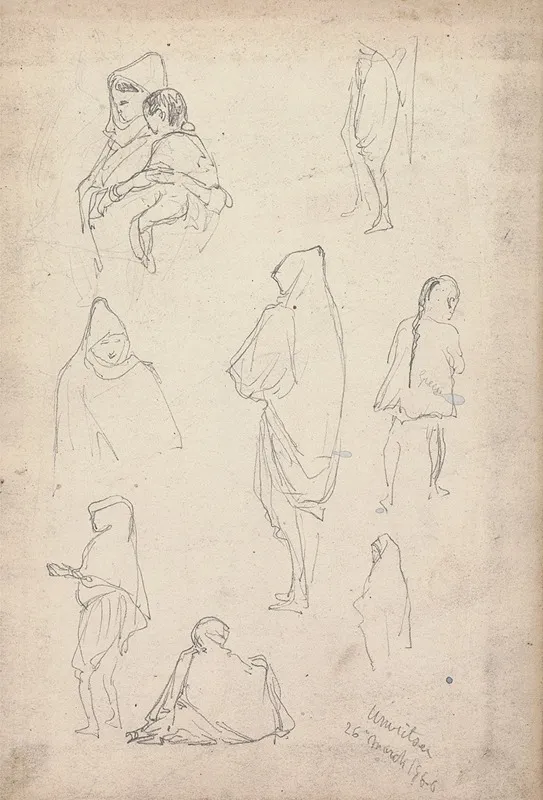 Studies Of Women And Children Amritsar by William Simpson - Canvas Print