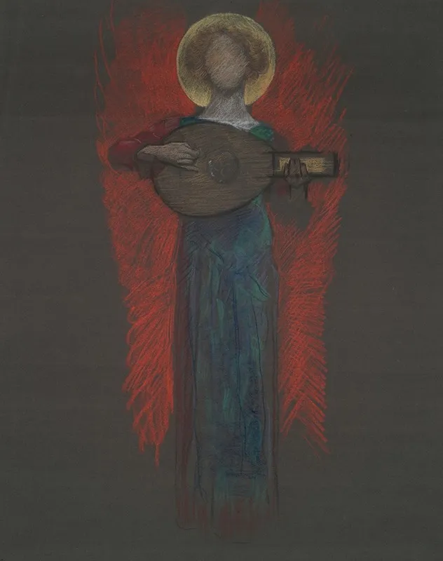 Study Angel With Musical Instrument