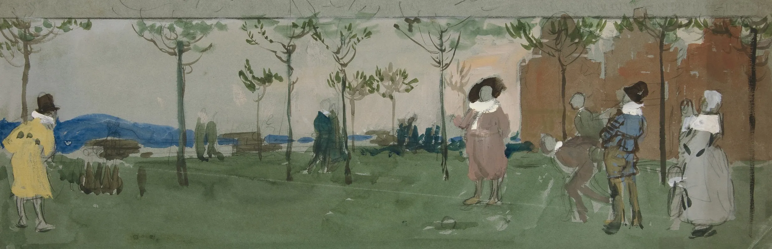 Study For A Game Of Bowls Hotel Amsterdam Mural Project 1889
