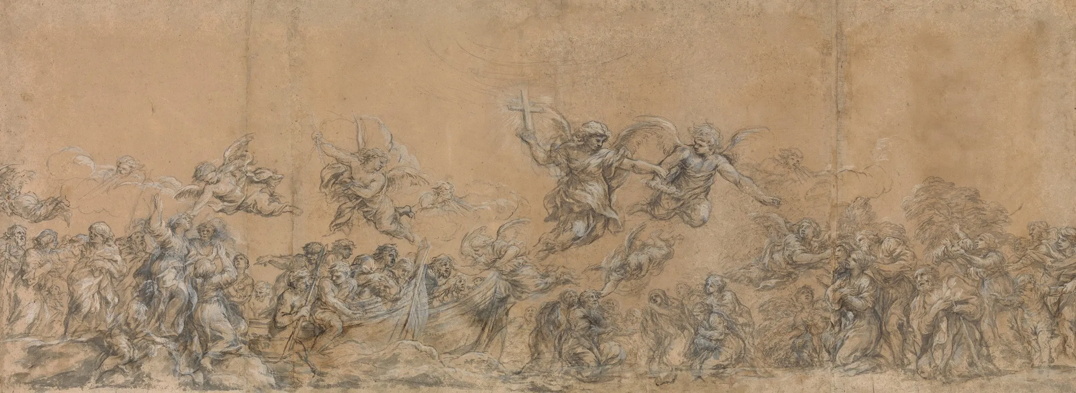 Study For Angels Sealing The Foreheads Of The Children Of Israel In Saint Peters Basilica by Pietro da Cortona - Canvas Print