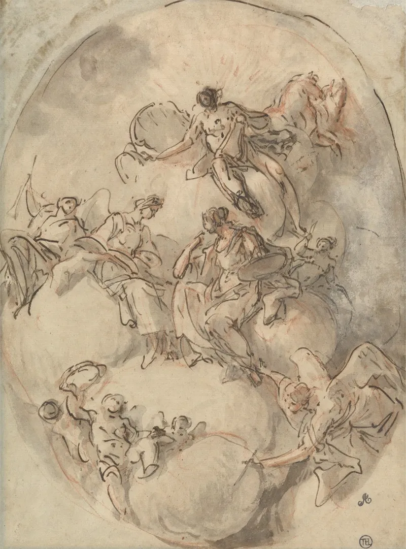 Study For Ceiling Apollo And Other Figures