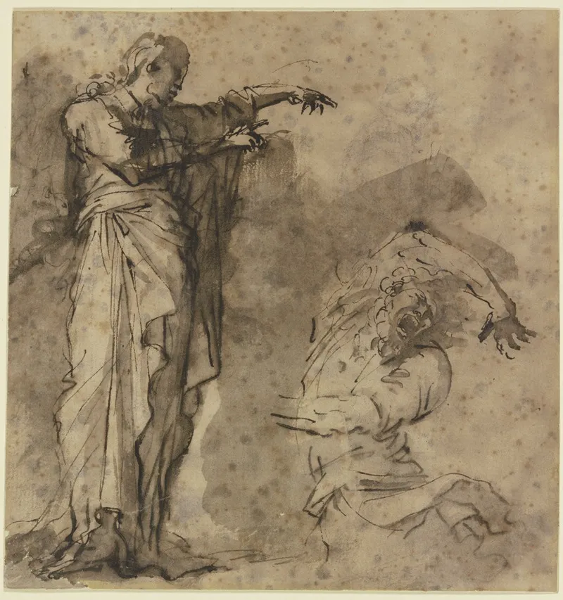Study For Christ Exorcising A Demon by Salvator Rosa - Canvas Print