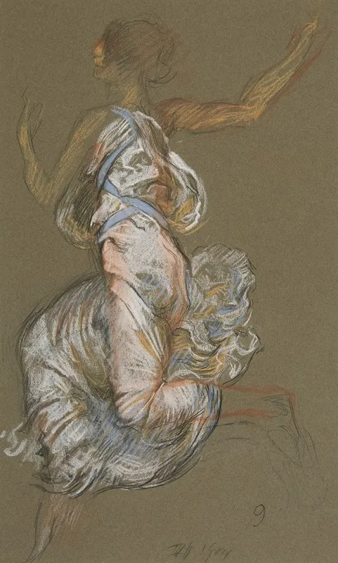 Study For Figure Of 9 Am In The Hours Ceiling At The State Capitol Building In Harrisburg Pennsylvania