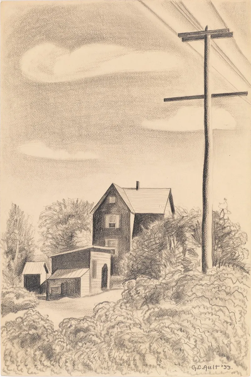 Study For Just A House by George Copeland Ault - Canvas Print