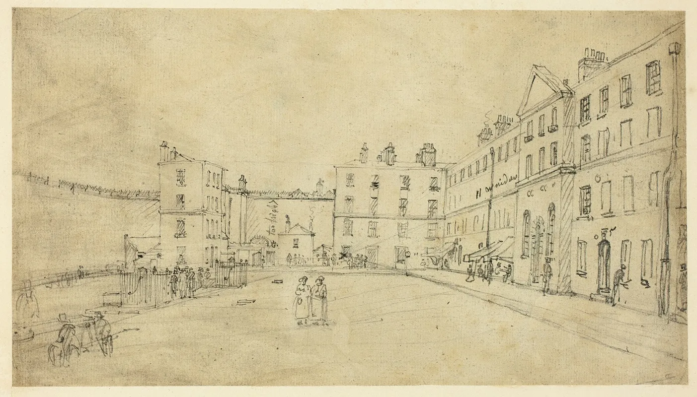 Study For Kings Bench Prison From Microcosm Of London by Augustus Charles Pugin - Canvas Print