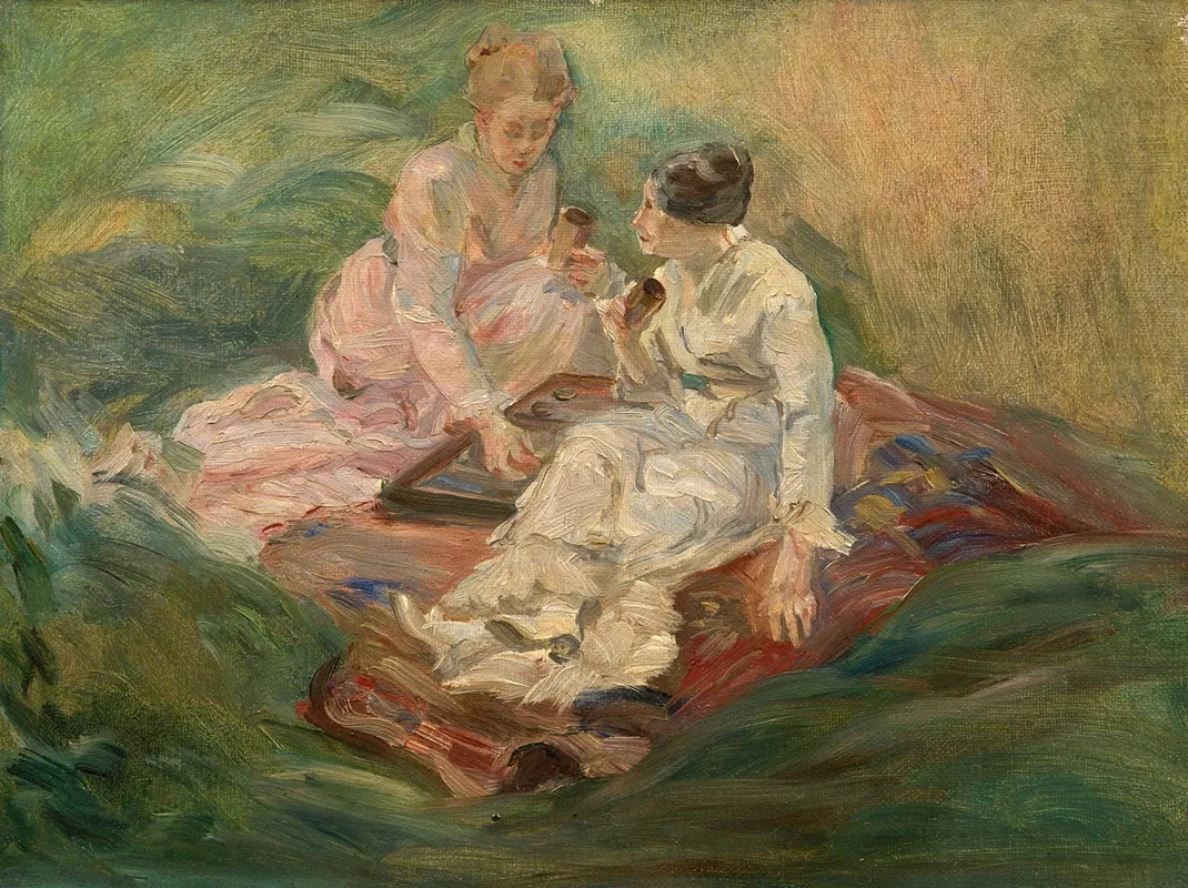 Study For La Partie De Jacquet by Marie Bracquemond - Canvas Print