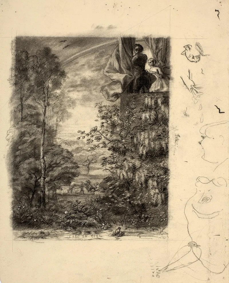 Study For Larc En Ciel by Félix Bracquemond - Canvas Print