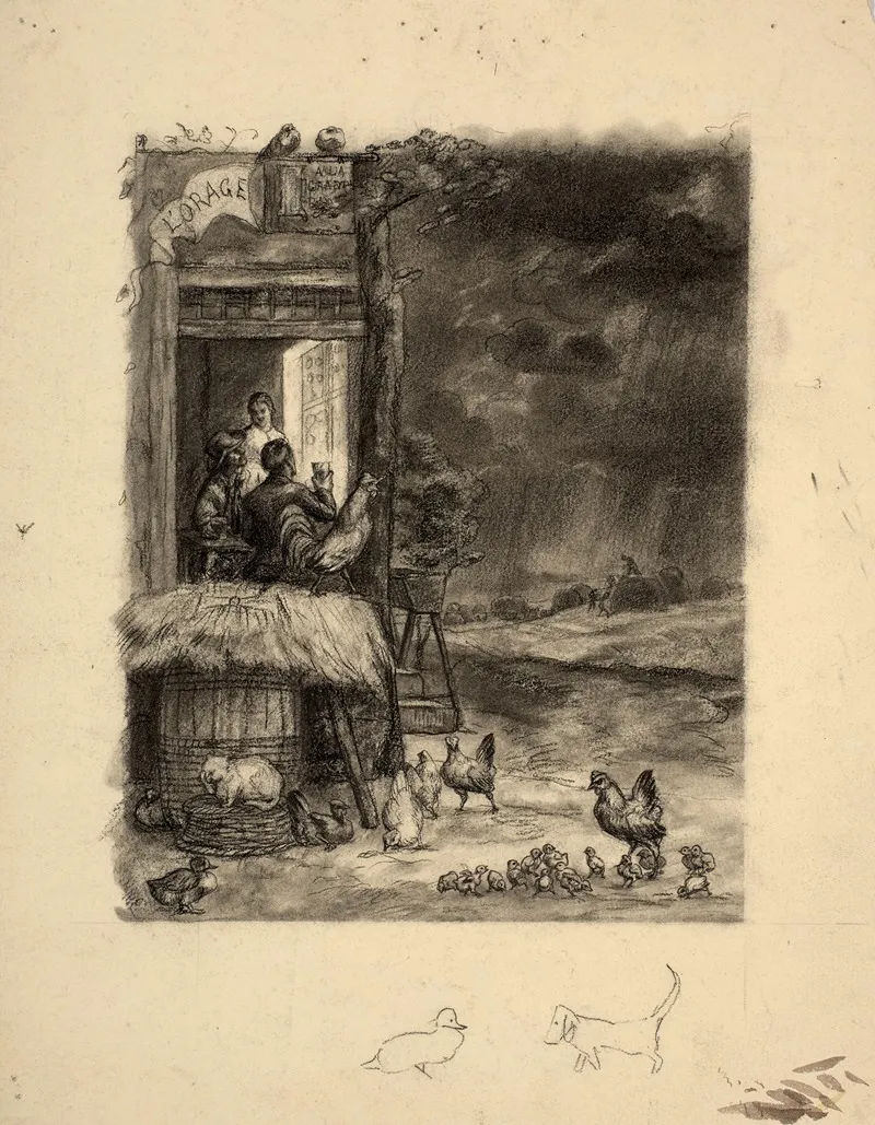 Study For Lorage by Félix Bracquemond - Canvas Print