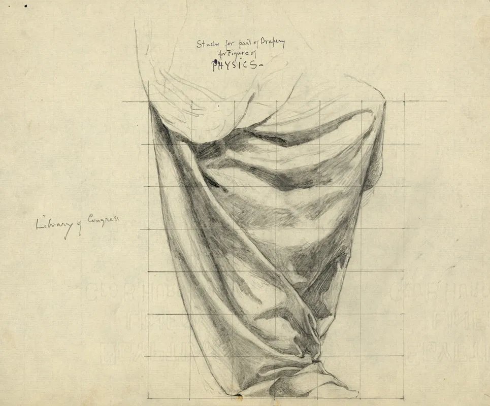 Study For Part Of Drapery For Figure Of Physics