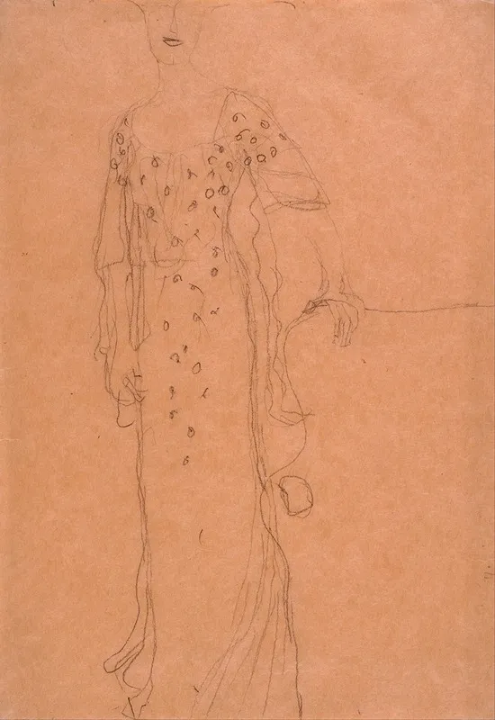 Study For Portrait Of Adele Bloch Bauer I by Gustav Klimt - Canvas Print