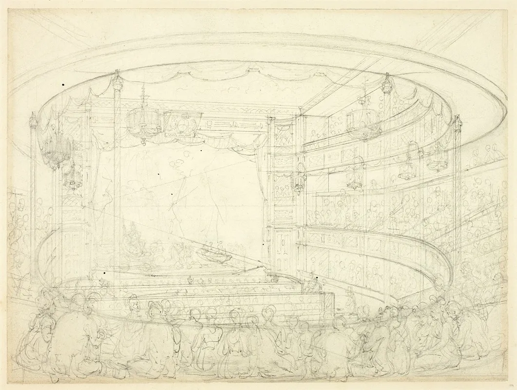 Study For Sadlers Wells Theater 2 by Augustus Charles Pugin - Canvas Print