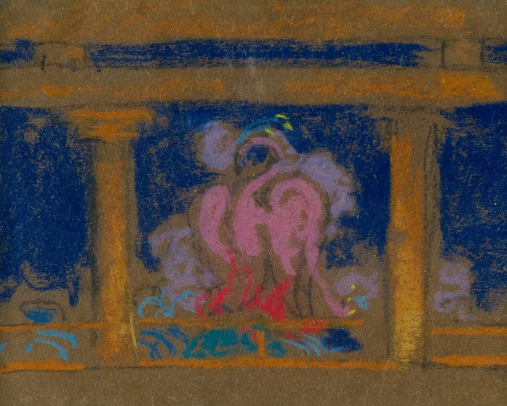 Study For Scene In The Daughter Of Heaven Santa Fe 2 by William Penhallow Henderson - Canvas Print