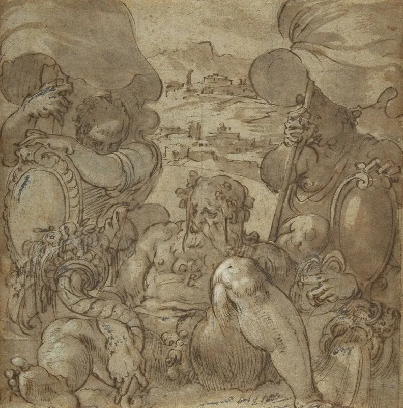 Study For The Allegory Of San Gimignano And Colle Val Delsa by Jacopo Zucchi - Canvas Print