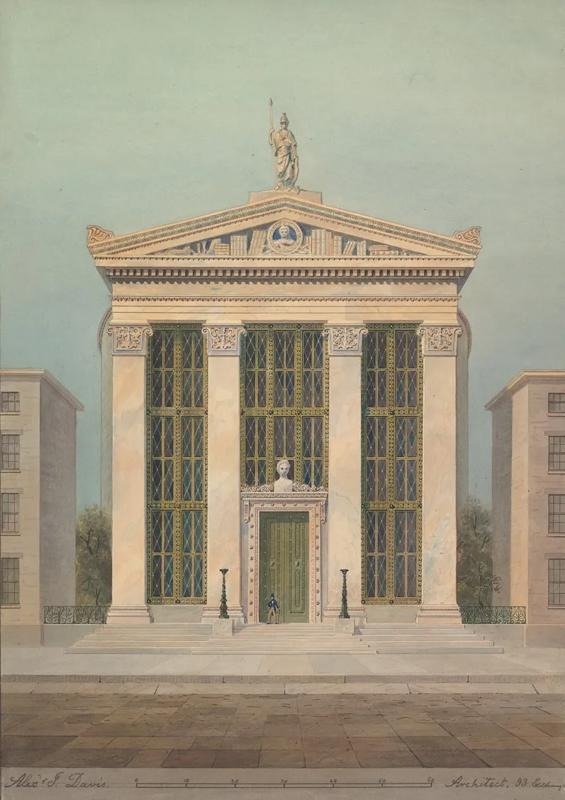 Study For The Astor Library New York by Alexander Jackson Davis - Canvas Print