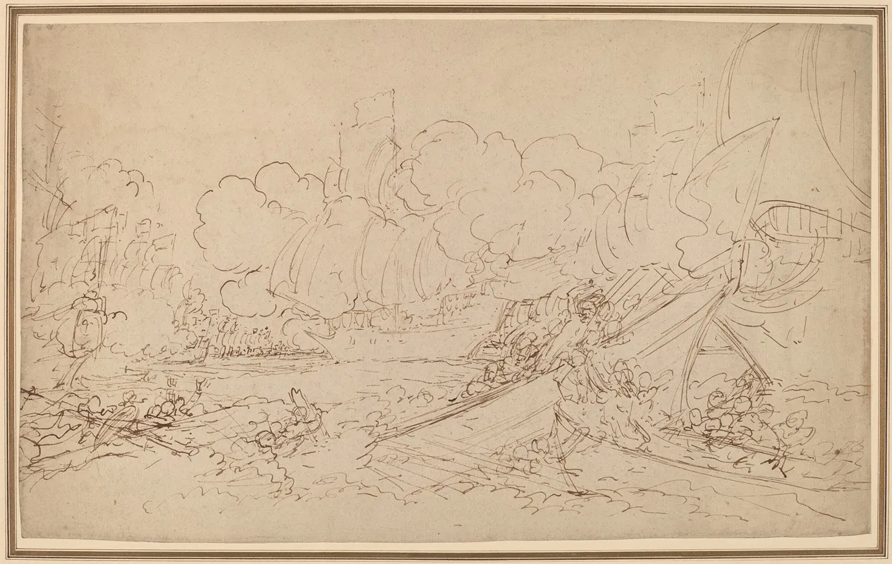 Study For The Battle Of La Hogue Recto