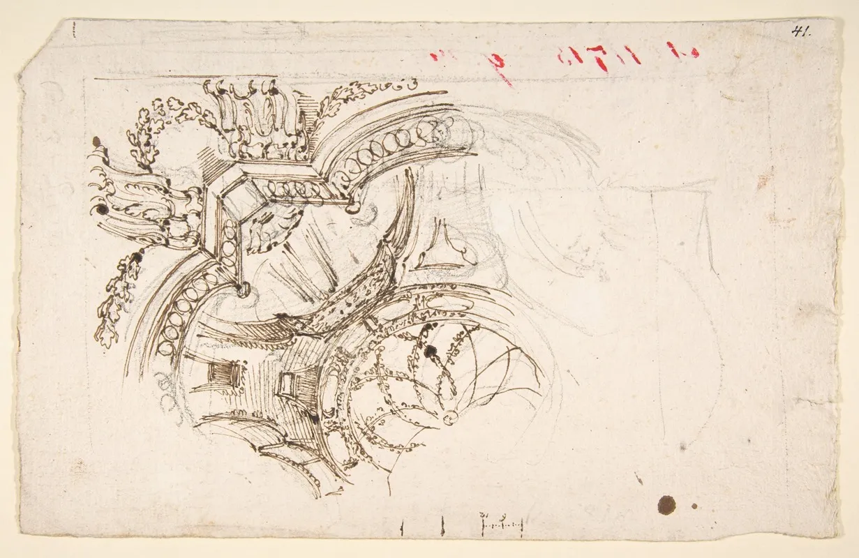 Study For The Decoration Of A Vault 2 by Mauro Antonio Tesi - Canvas Print