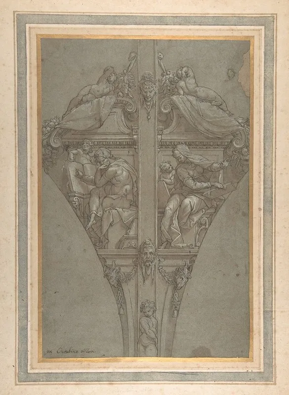 Study For The Decoration Of A Vault by Orazio Samacchini - Canvas Print