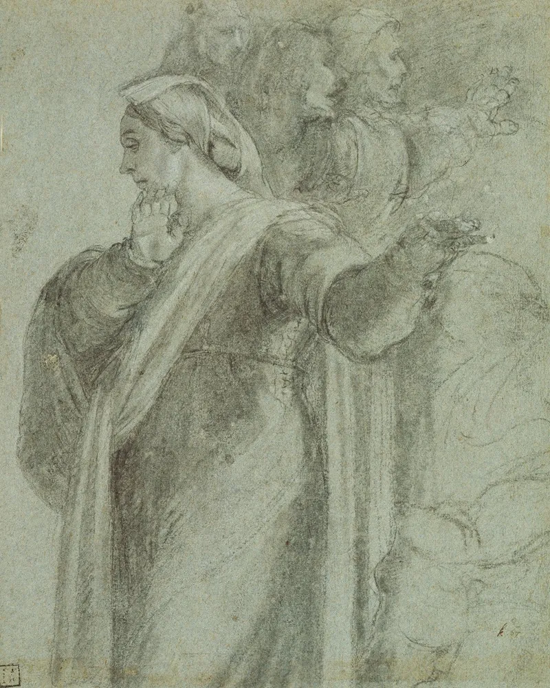 Study For The Figure Of Martha In The Raising Of Lazarus by Sebastiano del Piombo - Canvas Print