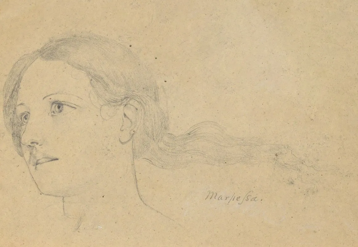 Study For The Judgment Of Jupiter Marpessa Head Hair Streaming Behind Her