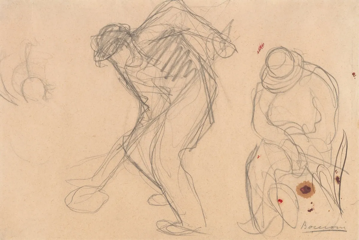 Study For The Street Pavers Two Workmen