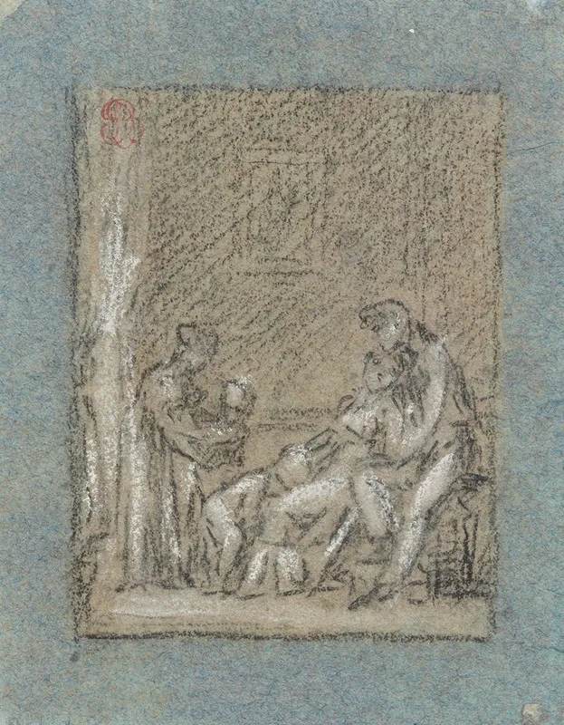 Study For Une Famille Dans La Desolation by Pierre-Paul Prud'hon - Canvas Print