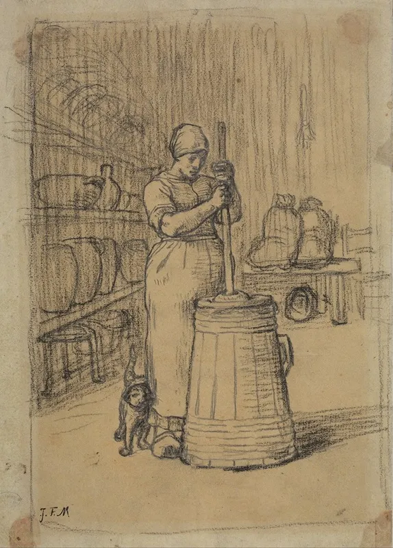 Study For Woman Churning Butter