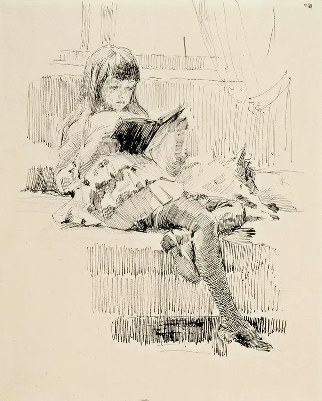 Study Good Friends by Albert Edelfelt - Canvas Print