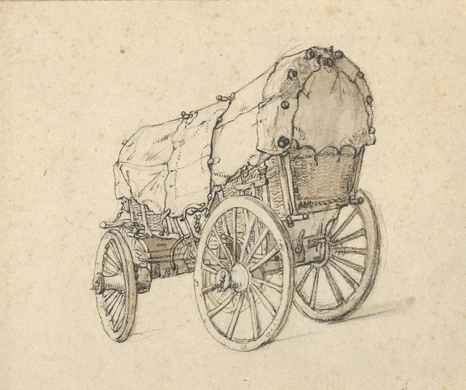 Study Of A Covered Wagon by Isaac van Ostade - Canvas Print