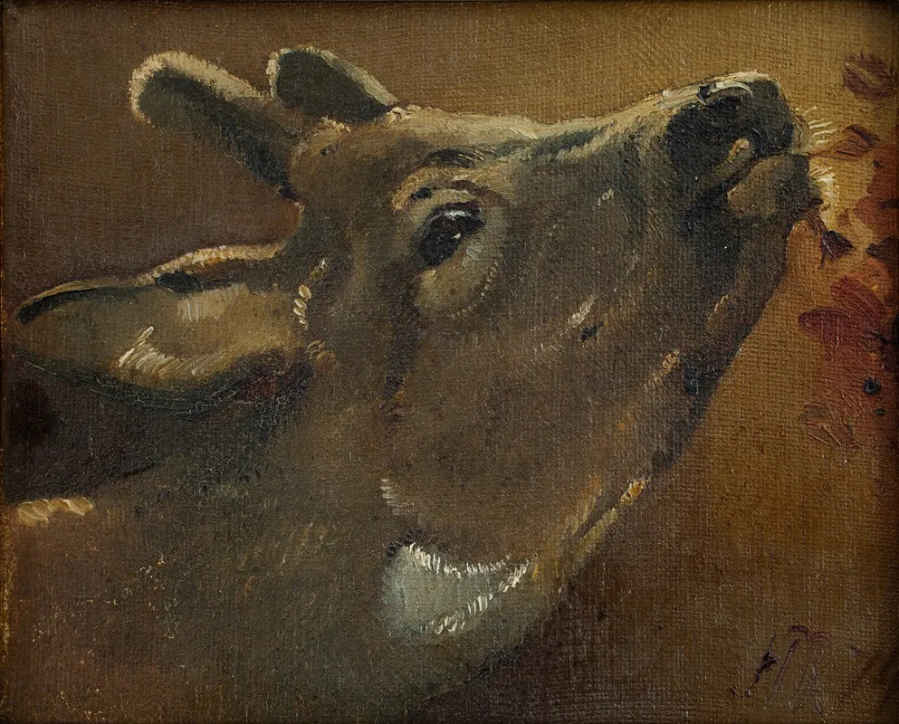 Study Of A Deer by Jørgen Roed - Canvas Print