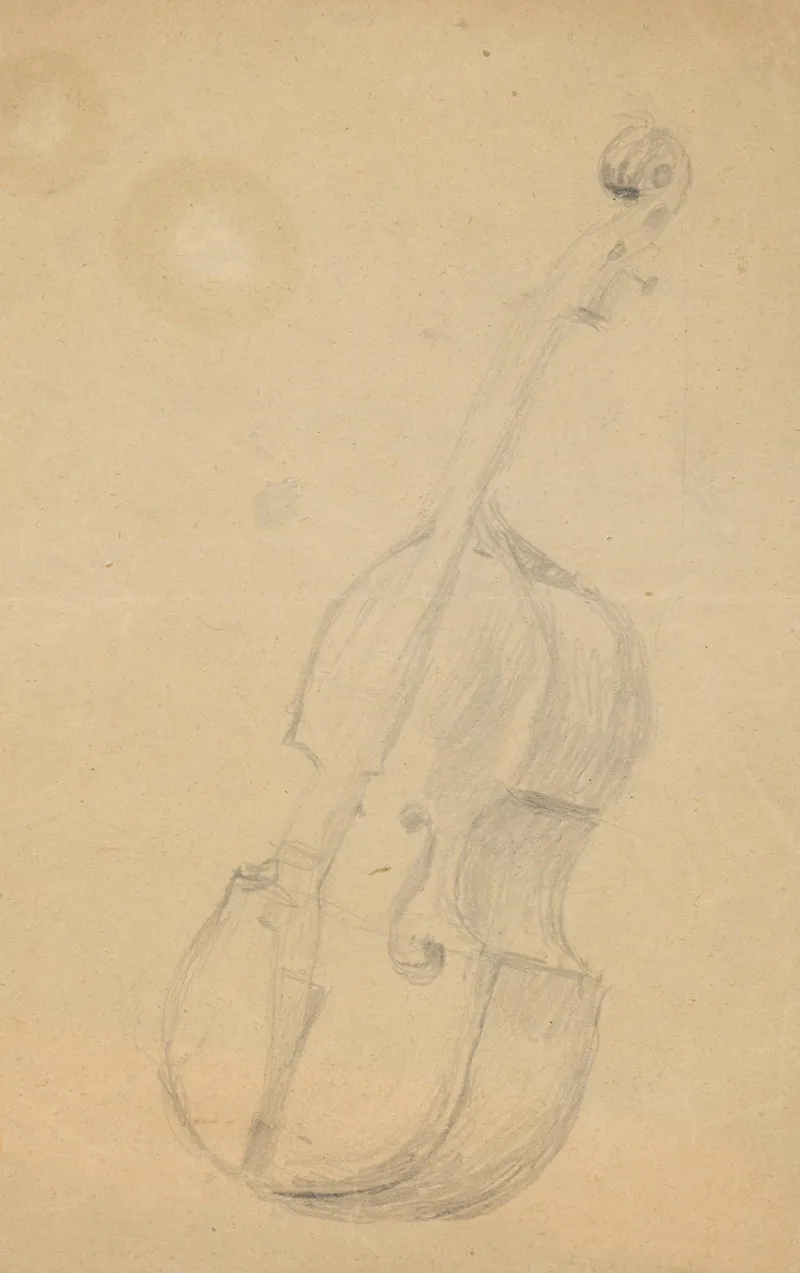 Study Of A Double Bass For The Painting Slovak Wedding