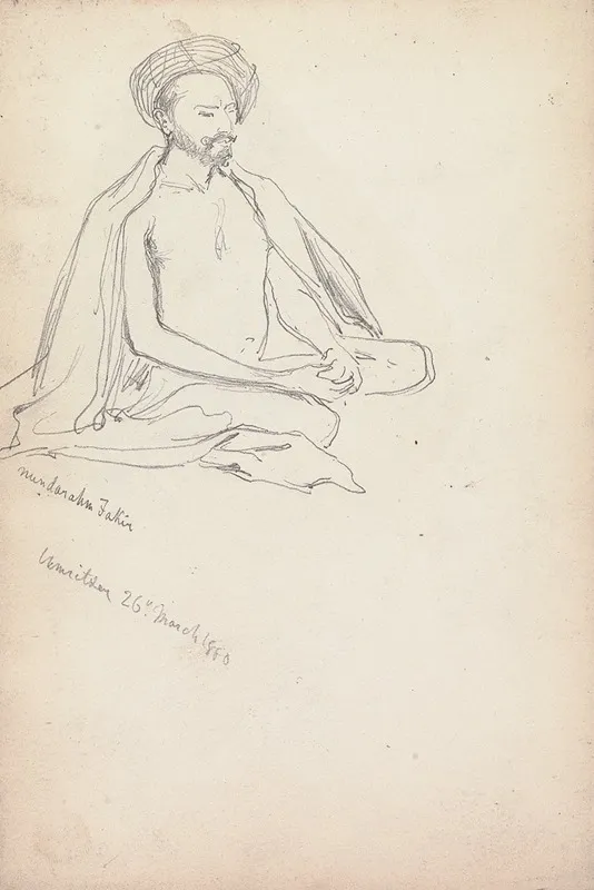 Study Of A Fakir Amritsar 26 March 1860 by William Simpson - Canvas Print
