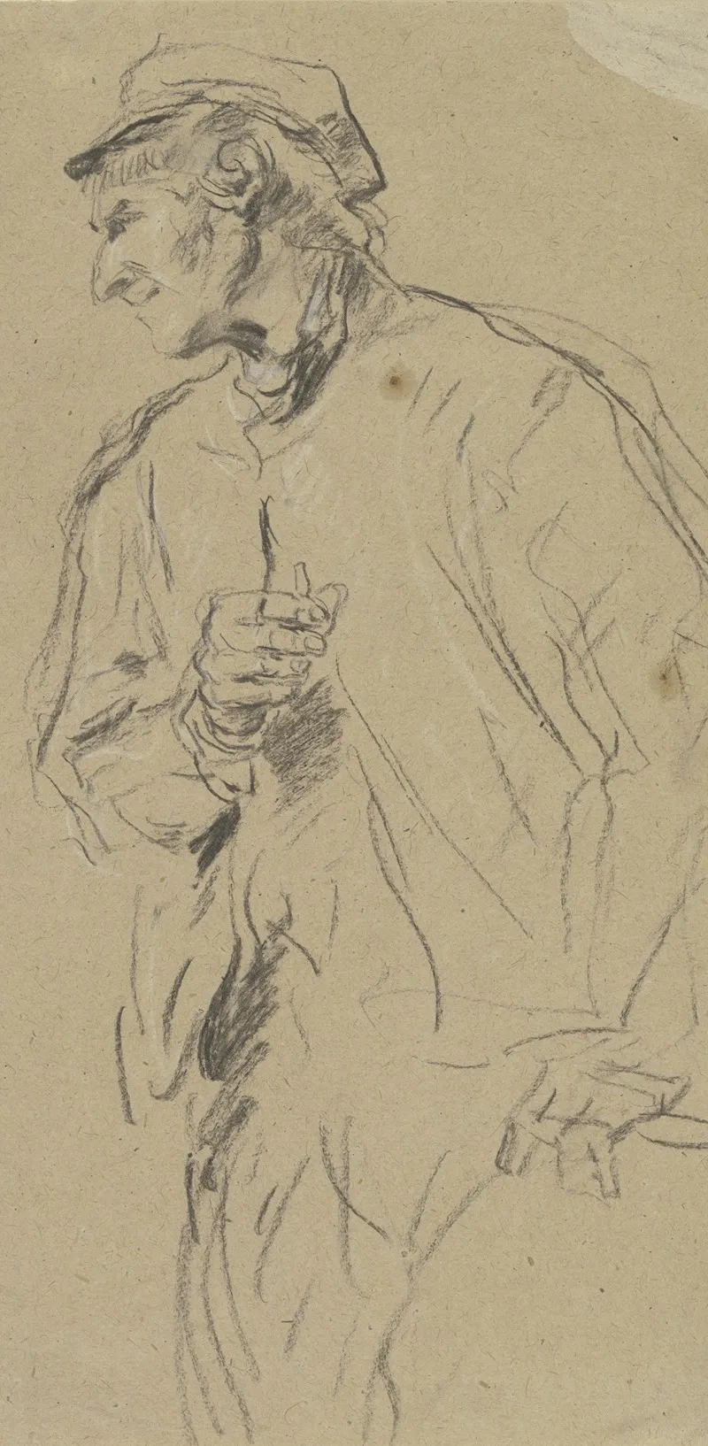 Study Of A Farmer by Anton Burger - Canvas Print