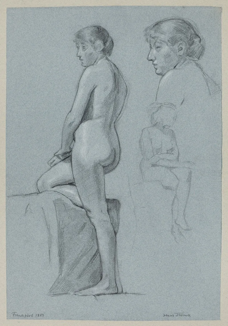 Study Of A Female Nude Sitting Female Nude Study Of A Head