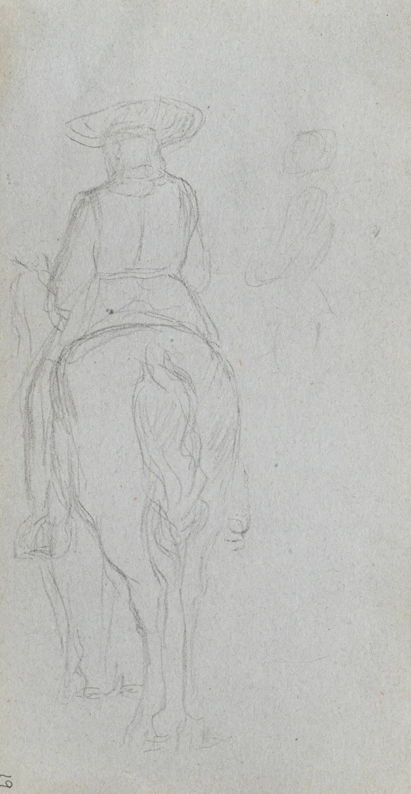 Study Of A Figure On Horseback Seen From Behind