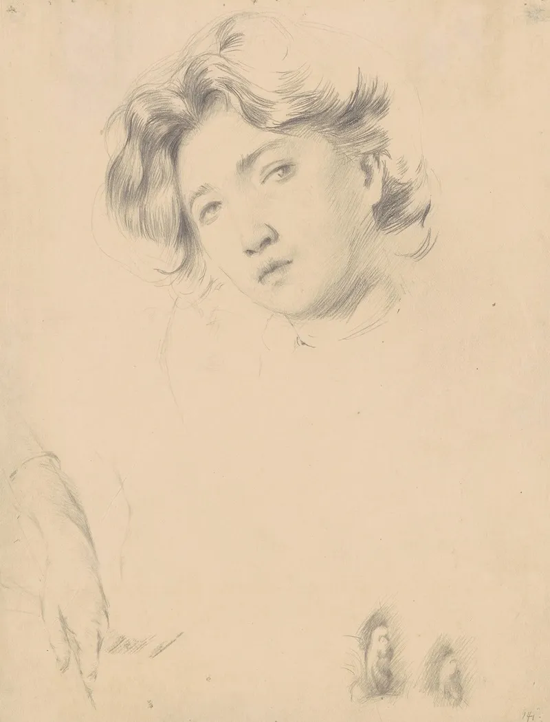 Study Of A Girl 2 by Philip Leslie Hale - Canvas Print