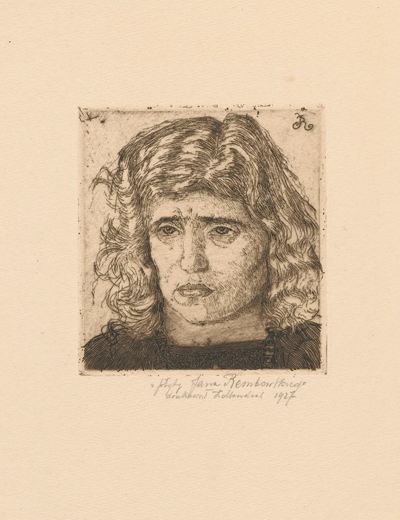 Study Of A Head 14 by Jan Rembowski - Canvas Print