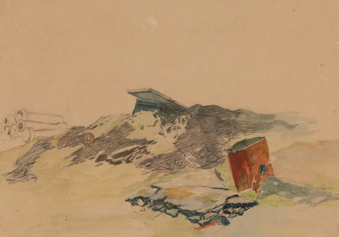 Study Of A Landscape 2 by Petrus van der Velden - Canvas Print