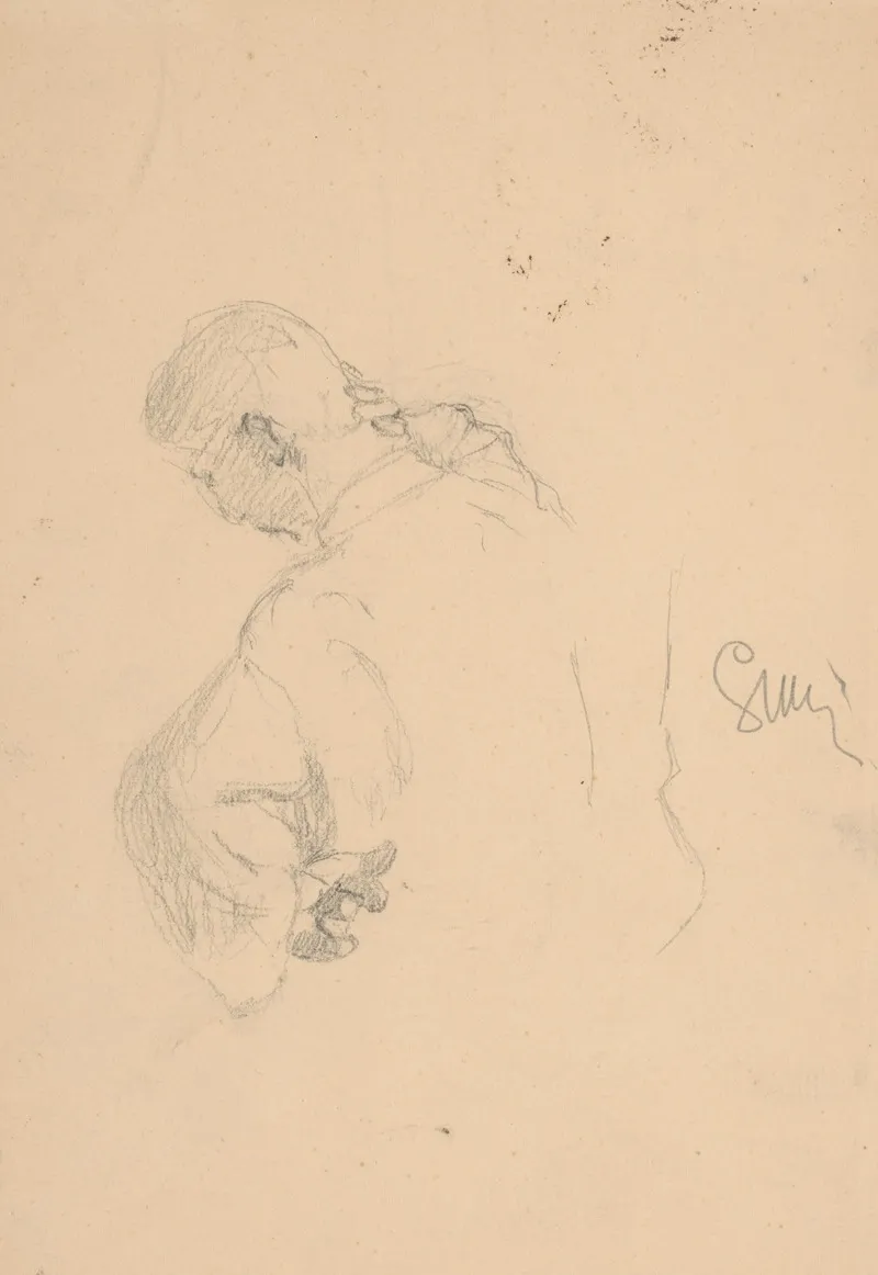 Study Of A Man 8 by Gustáv Mallý - Canvas Print