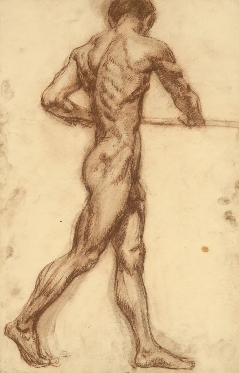 Study Of A Man By A Horizontal Bar by Emil Alexay-Olexák - Canvas Print