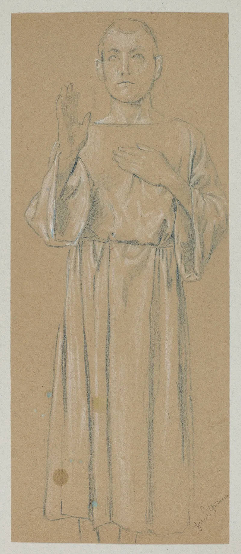 Study Of A Man In A Long Tunic In The Benediction Gesture
