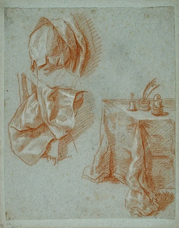 Study Of A Man Seated At A Table