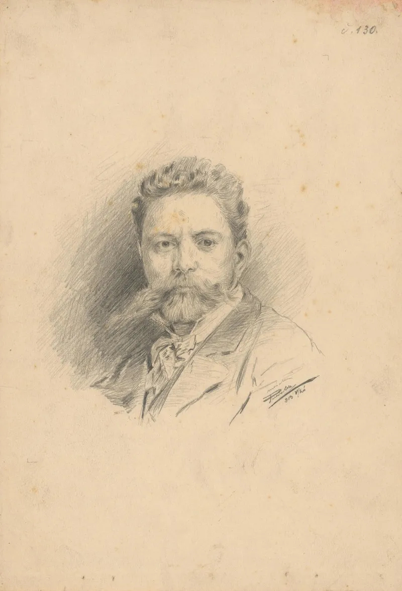 Study Of A Man With A Beard by Eduard Putra - Canvas Print