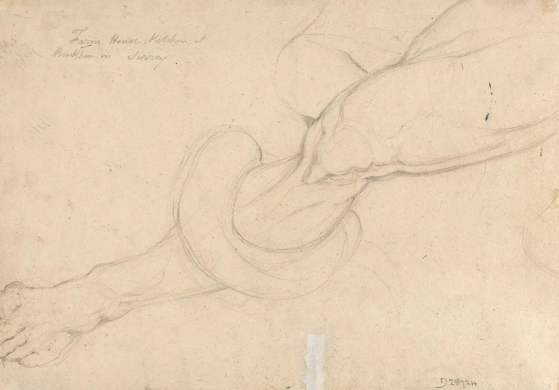 Study Of A Mans Leg by Thomas Uwins - Canvas Print