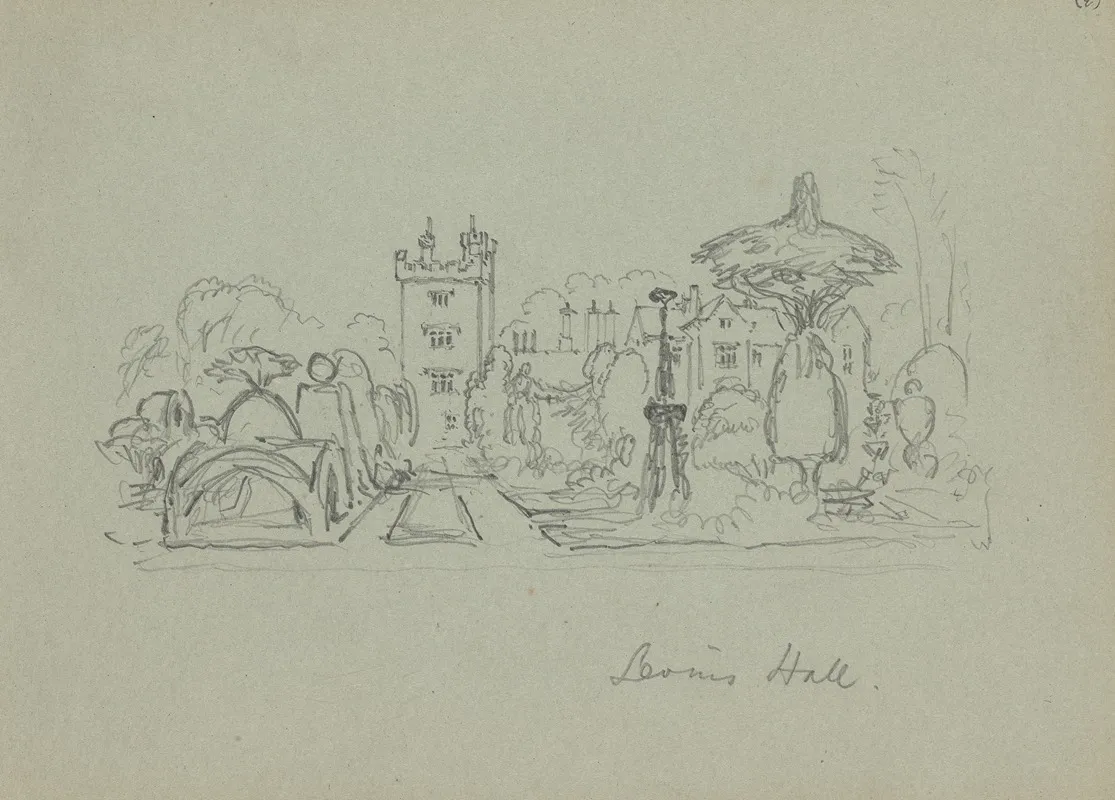 Study Of A Mansion With Gardens Leonis Hall