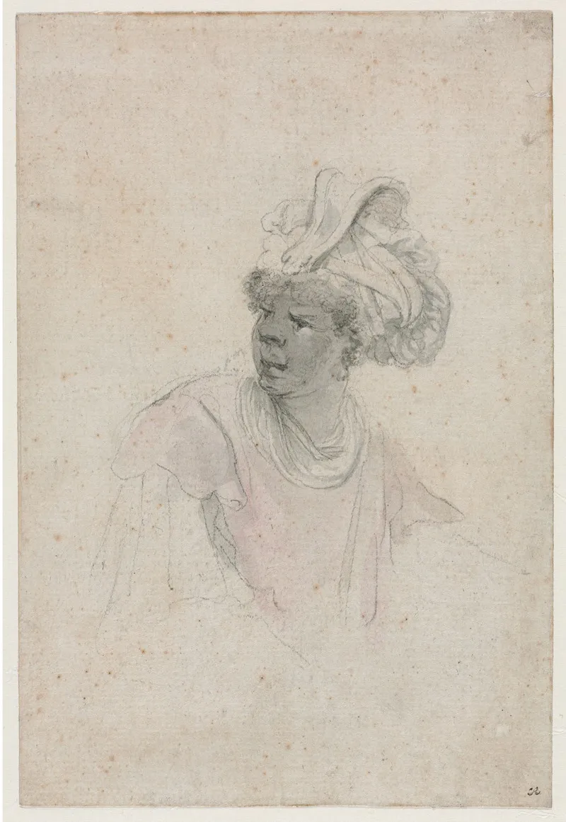 Study Of A Moor Facing To The Left 2 by Stefano Della Bella - Canvas Print