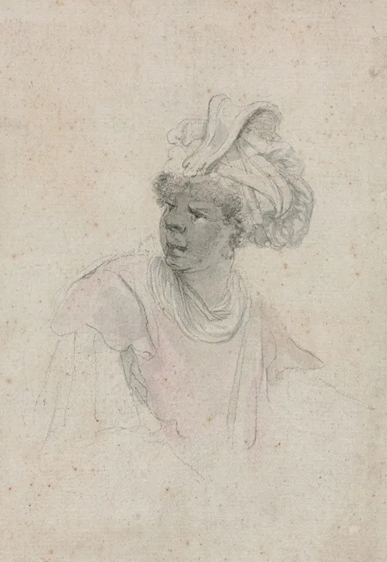 Study Of A Moor Facing To The Left by Stefano Della Bella - Canvas Print