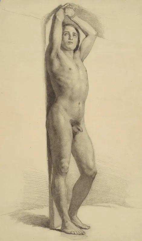 Study Of A Nude Male To The Figure Of St Sebastian