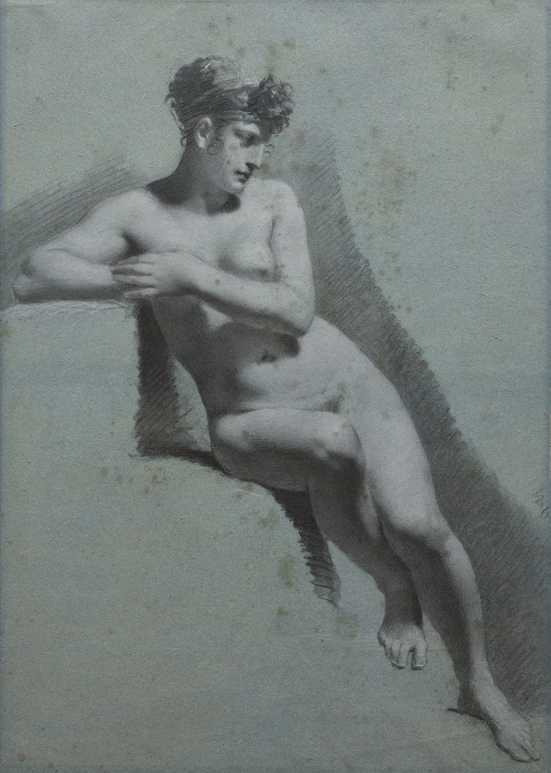 Study Of A Nude Woman Seated Looking To The Right